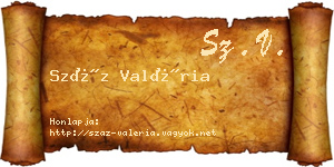 Száz Valéria névjegykártya